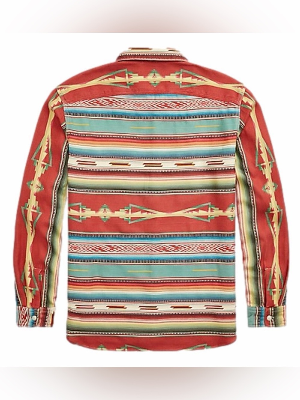 RRL Jacquard Workshirt Red Southwestern Size Large - Picture 11 of 11